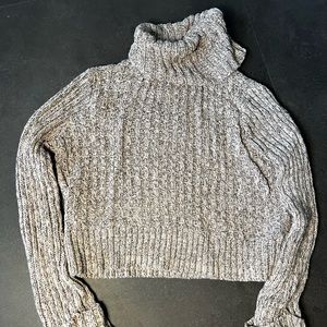 Free People Pink/Grey Turtleneck Sweater